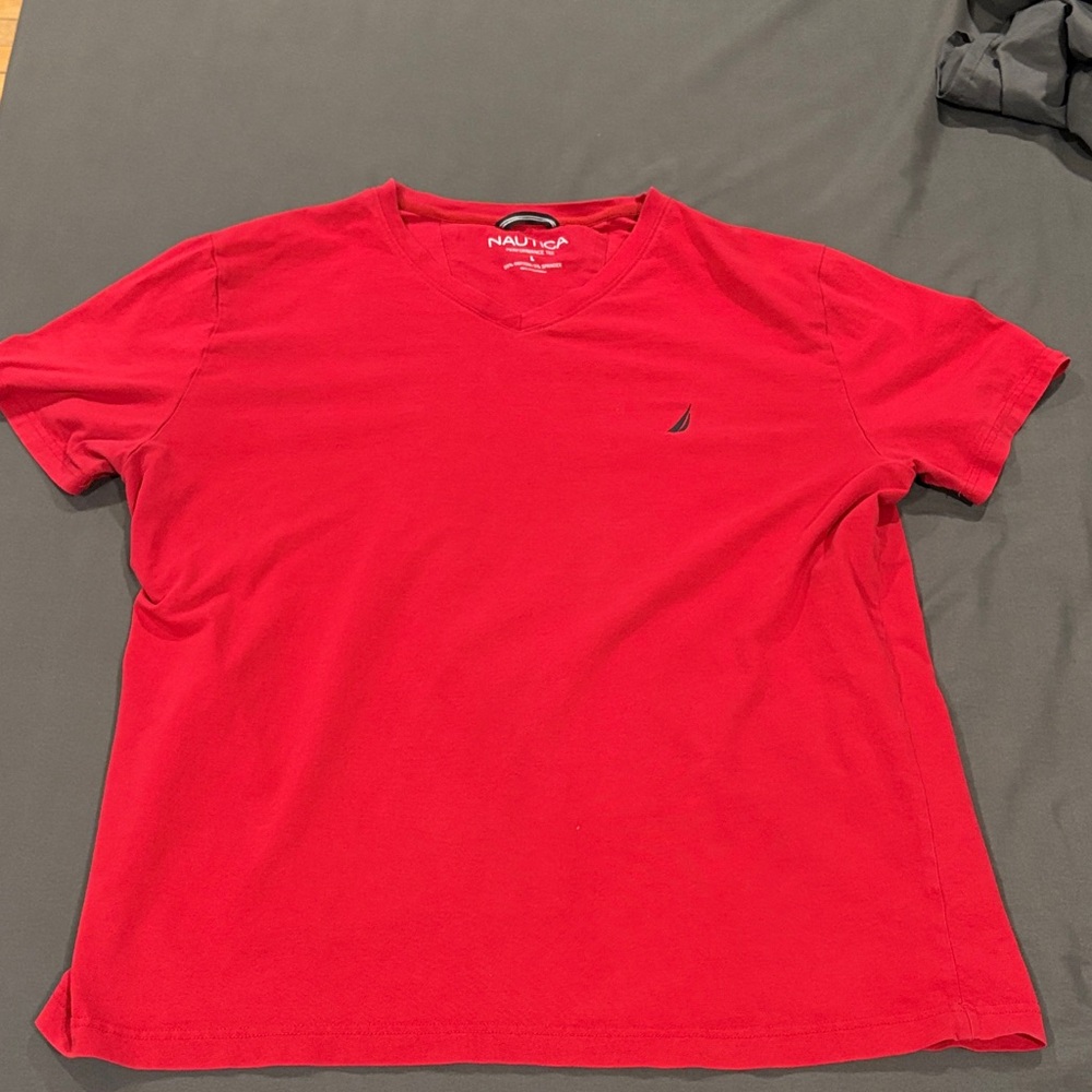 Nautica Men's Vibrant Red Short Sleeve Tee